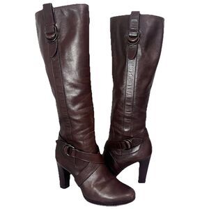 Cole Haan Air Courtney Brown Tall Platform Boot Heel  Full Zip  Women's Size 6
